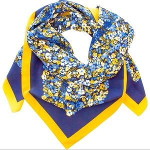 MICHAEL KORS Blue Yellow Floral Scarf NWT